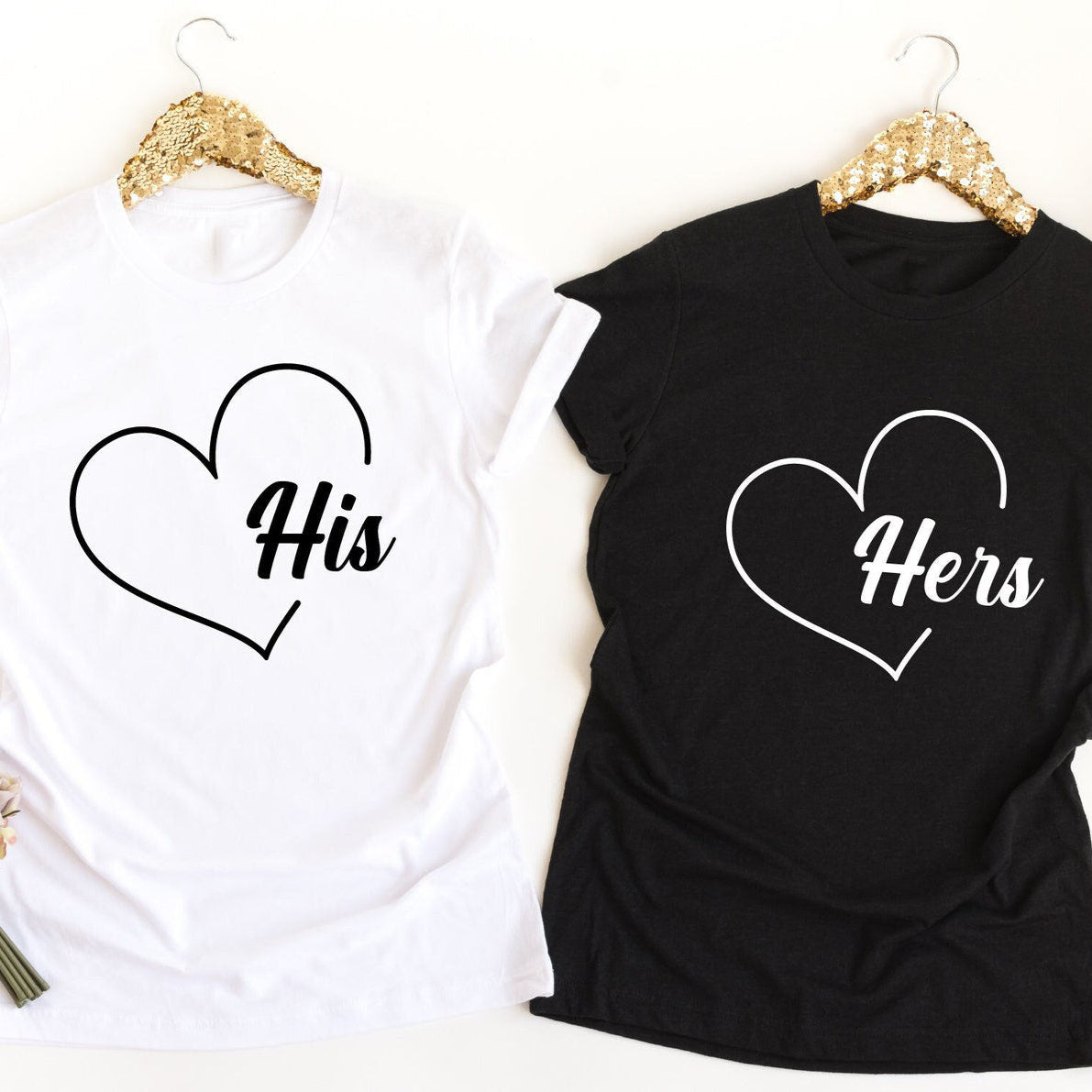 Customised His Hers Themed Couple T-Shirts