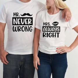 Mr. & Mrs. Funny Matching T-Shirts