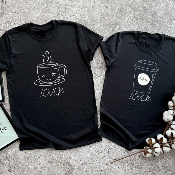 Coffee Lover Matching Couple T-Shirts