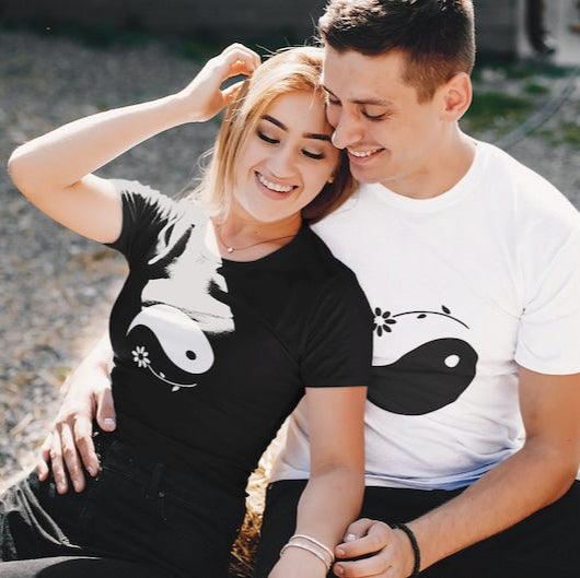 Yin Yang Matching Short Sleeve Couple T-Shirts