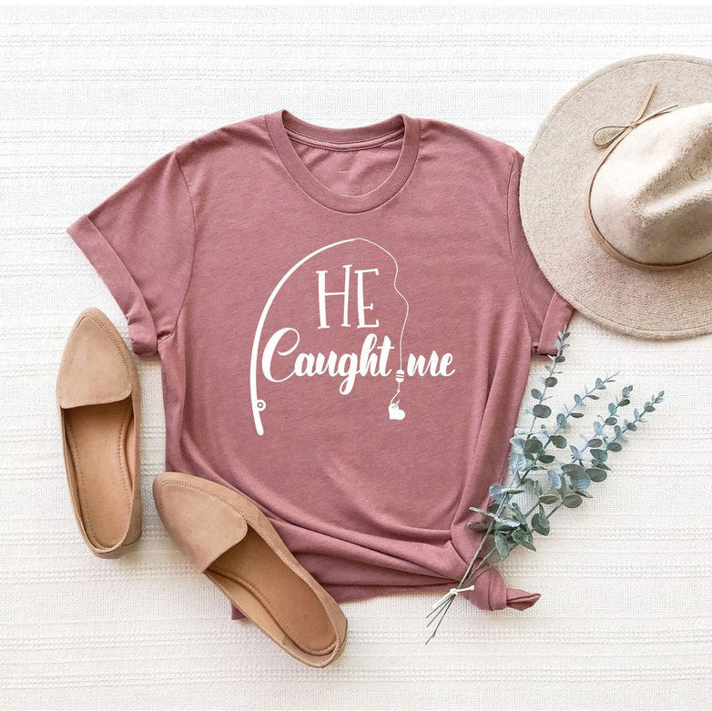 I Hooked Her & He Caught Me Short Sleeve Couple T-Shirts