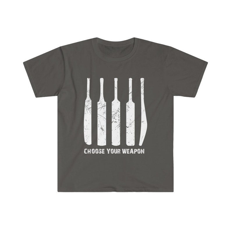"Choose Your Weapon" Cricket Bat T-Shirt 🏏🔥