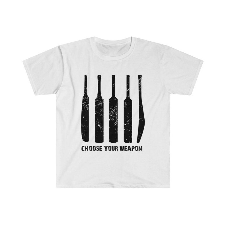 "Choose Your Weapon" Cricket Bat T-Shirt 🏏🔥