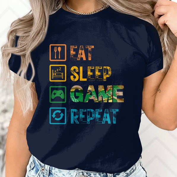 Eat Sleep Game Repeat - Gamer’s Ultimate T-Shirt 🎮🔥