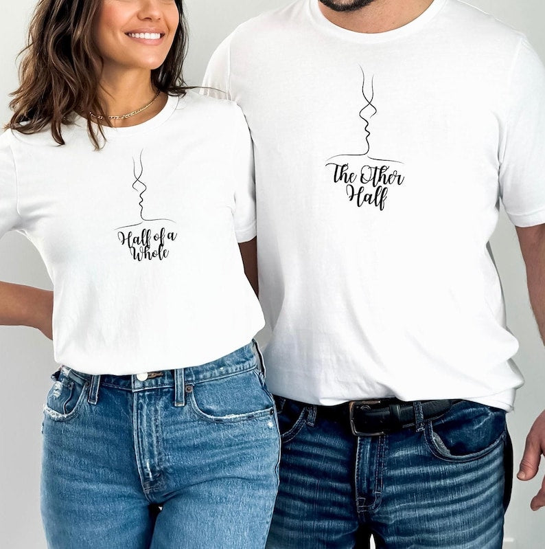 Half of The Whole & The Other Half Short Sleeve Couple T-Shirts