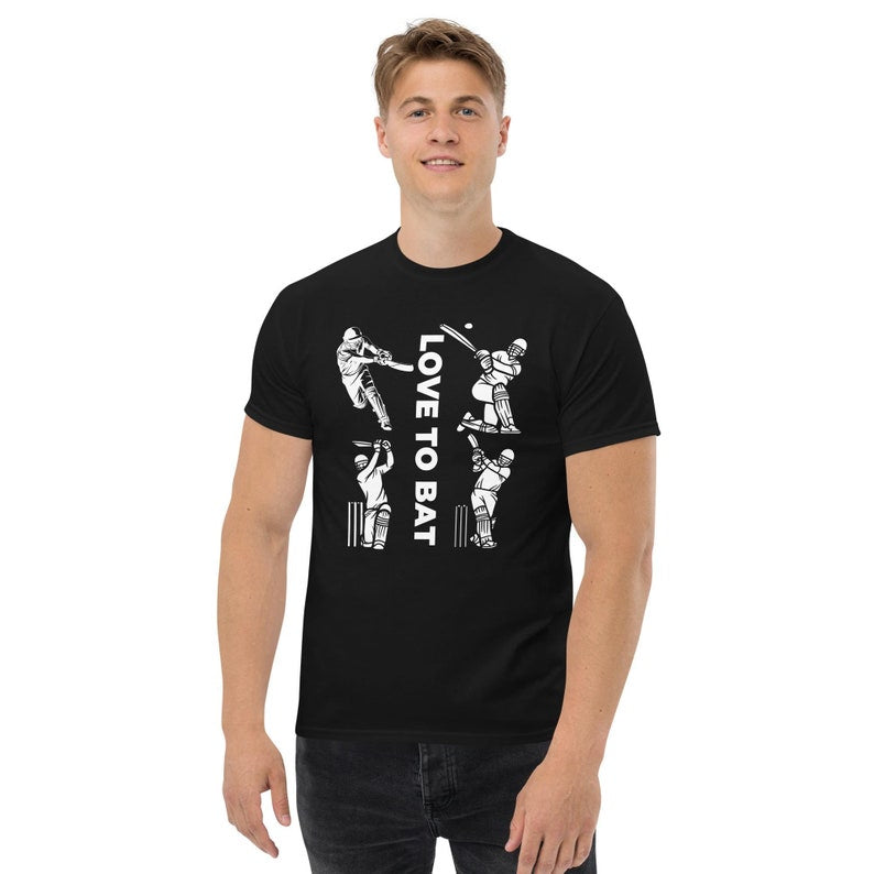 Live To Bat - Cricket Theme T-Shirts.