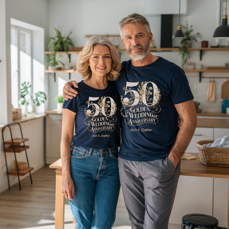 50 Golden Years Anniversary Special Short Sleeve Couple T-Shirts