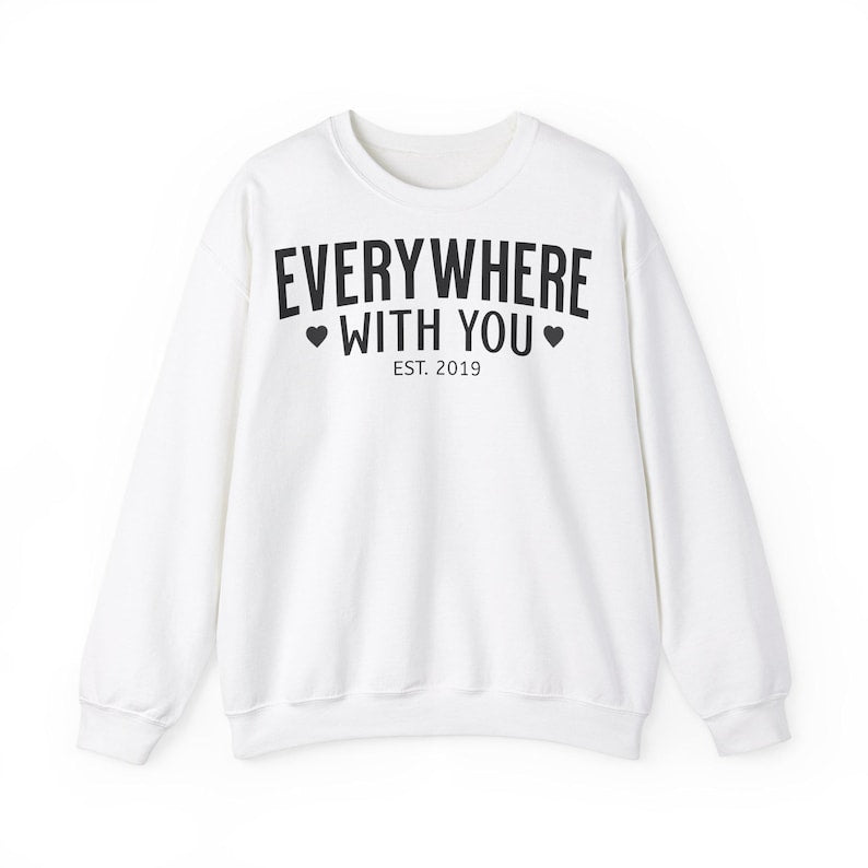 Everywhere With You Full Sleeve Couple T-Shirts