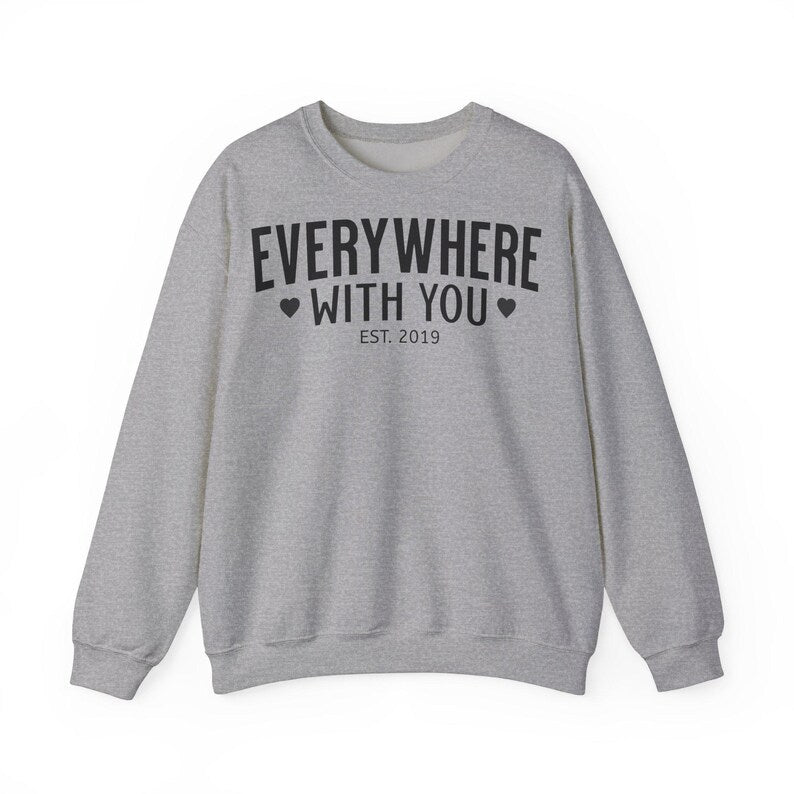 Everywhere With You Full Sleeve Couple T-Shirts