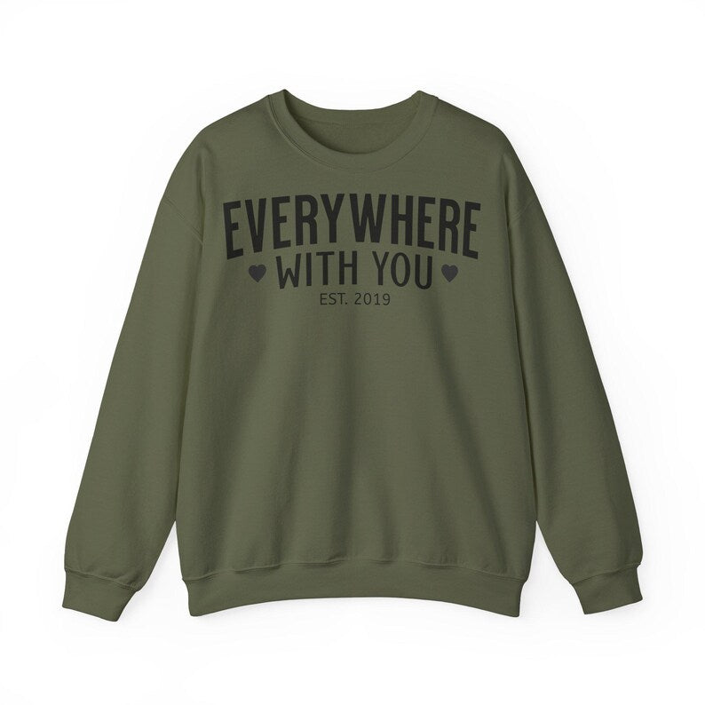 Everywhere With You Full Sleeve Couple T-Shirts