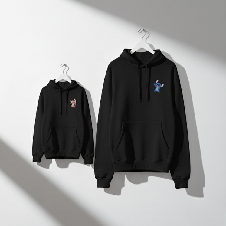 Angel & Stitch Funny Couple Hoodies