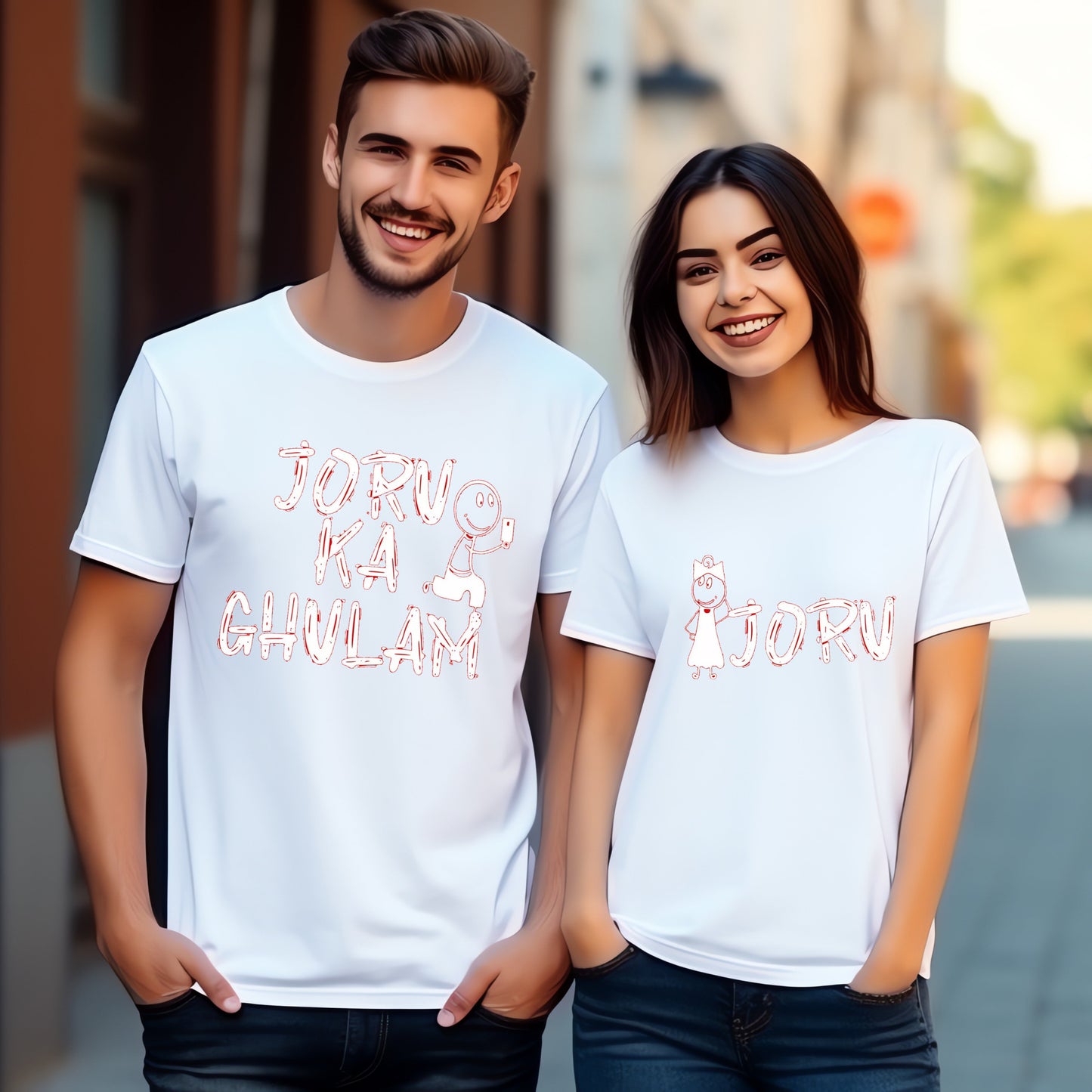 Joru & Joru Ka Gulaam Short Sleeve Couple T-Shirts