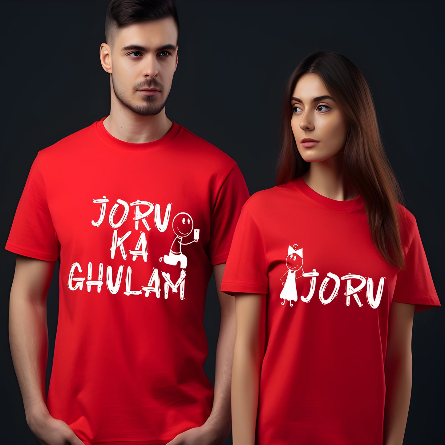 Joru & Joru Ka Gulaam Short Sleeve Couple T-Shirts