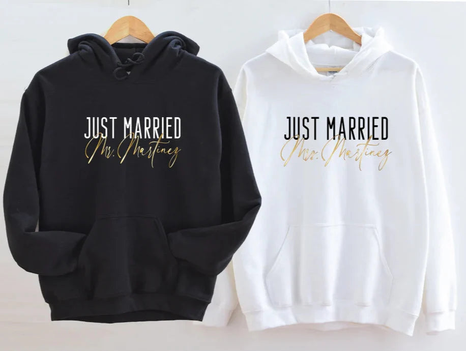 Just Married Hoodies for Married Couples