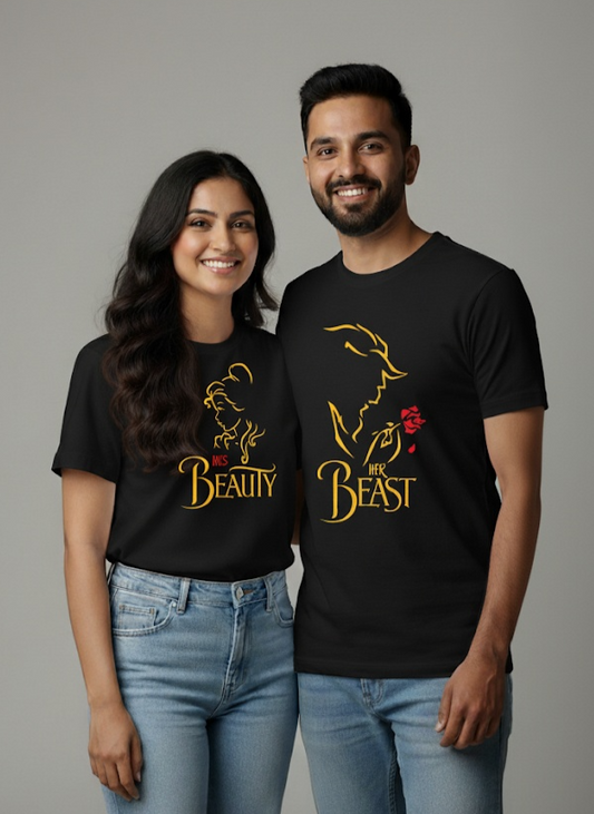 "His Beauty / Her Beast" Matching Couple T-Shirts