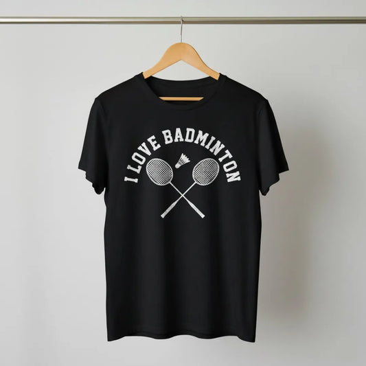 Racquet & Shuttlecock - I Love Badminton T-Shirt