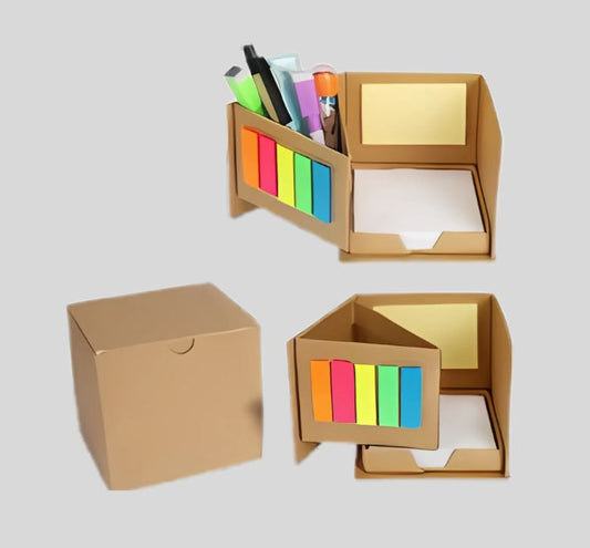 DK-01 Eco-friendly Sticky Note Desk Organizer - Sustainable Cardboard Stationery Holder 1301