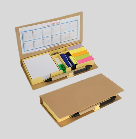 DK-05 Eco-friendly Desktop Sticky Note Organizer with Calendar & Pen - Sustainable Office Kit 1303