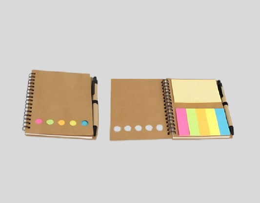 DK-053 Eco-friendly Spiral Notebook with Sticky Notes & Tabs - Recycled Stationery Kit 1308