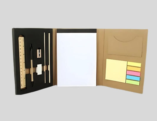 DK-065H Eco-friendly Stationery Folio with Notepad, Pen & Ruler - Sustainable Professional Kit 1310