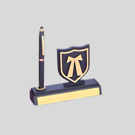 DK – Premium Advocate Pen Stand with Golden Emblem | Elegant Desk Organizer for Lawyers & Law Professionals