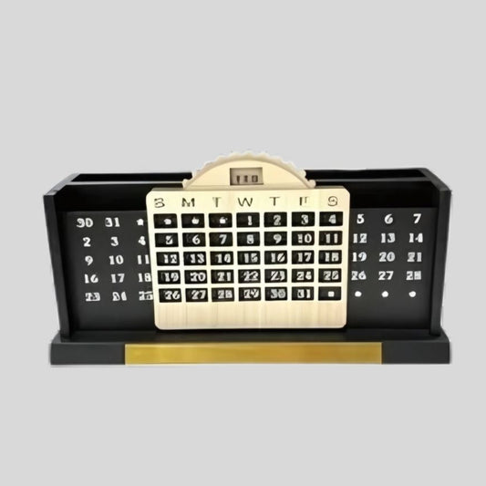 DK –Premium Desk Pen Stand with Perpetual Calendar | Elegant Office & Home Organizer 1406