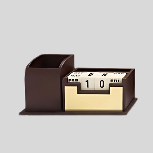 DK –Premium Desk Organizer Pen Stand with Perpetual Calendar | Stylish Office & Home Table Accessory 1408