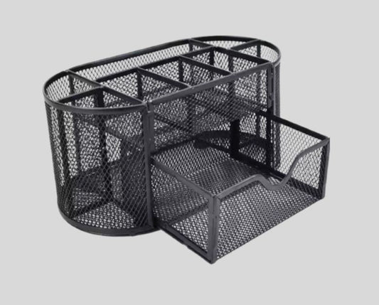 DK –Oval Mesh Desk Organizer with Pen Holder, Compartments & Drawer   1443