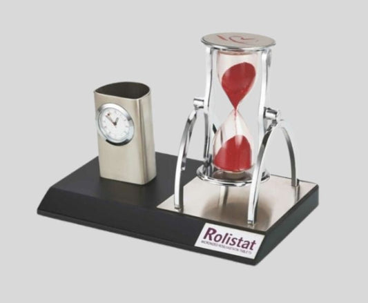 DK –   BTC 439 Executive Desk Organizer with Sand Timer & Analog Clock 1452