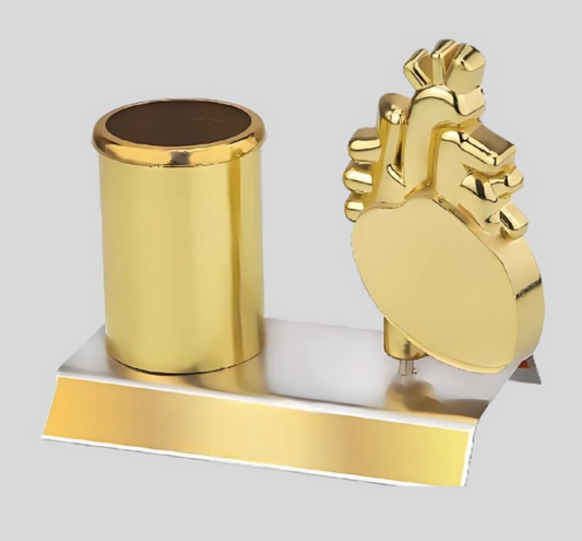 DK –   BTC 4230 Golden Heart Pen Stand - Executive Metal Desk Organizer 1453
