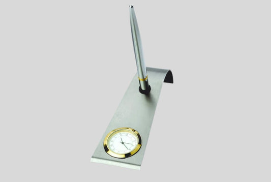 DK –M 512, BTC 320 Golden Pen Stand with Clock - Executive Desk Organizer 1466