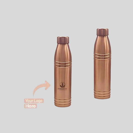 Glossy Line Art Copper Bottle 1 Litre – Premium Custom Logo Water Bottle 180156