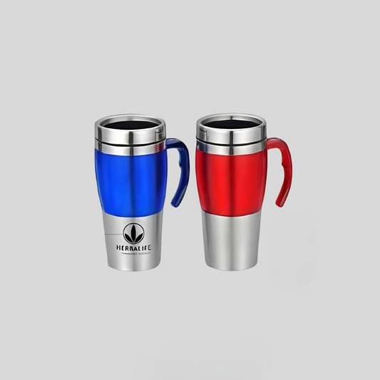Half Steel Thermal Travel Mug – Stainless Steel & BPA-Free, Spill-Proof Coffee Cup, Custom Logo DKGHA- 068