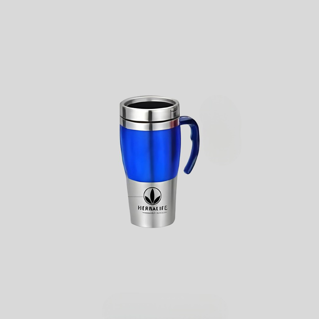 Half Steel Thermal Travel Mug – Stainless Steel & BPA-Free, Spill-Proof Coffee Cup, Custom Logo DKGHA- 068