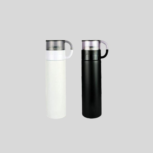 DK Transparent Cup Lid Water Bottle - Insulated Stainless Steel Travel Mug with Handle 1805