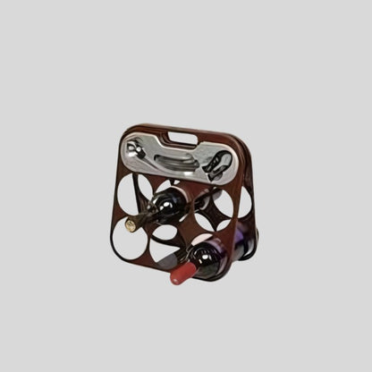 Wooden Wine Bottle Rack with 6 Bottle Capacity & Premium Bar Tools – Foldable Design for Home, Gifting 18090