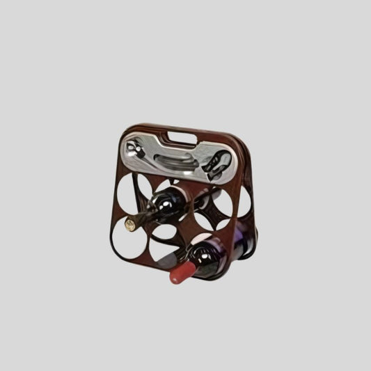 Wooden Wine Bottle Rack with 6 Bottle Capacity & Premium Bar Tools – Foldable Design for Home, Gifting 18090