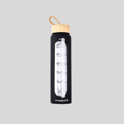 DK Morning Motivation Water Bottle -  1 Liter Hydration Tracker with Wooden Cap 1845