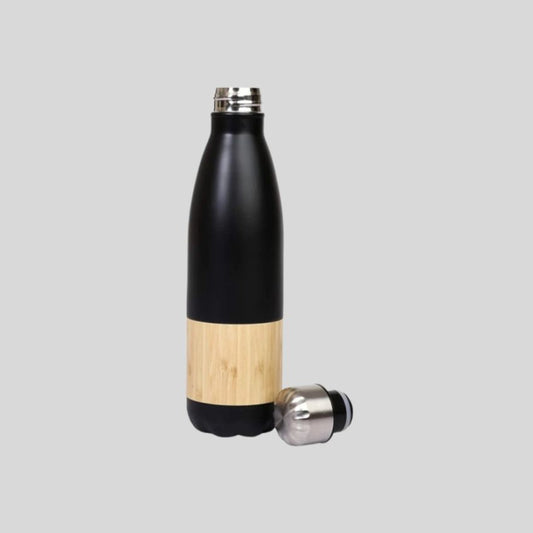 DK Cola Half Wooden Water Bottle -  500ml Insulated Stainless Steel Flask 1848