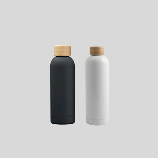 DK Rubber Coated Wooden Cap Bottle - 500ml Insulated Stainless Steel Flask 1862