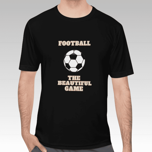Football The Beautiful Game Print in Black T-Shirt.