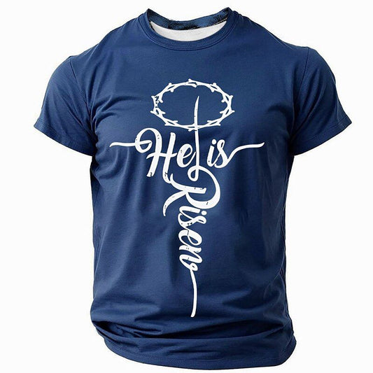 He Is Risen in Holy Cross Design T-Shirt