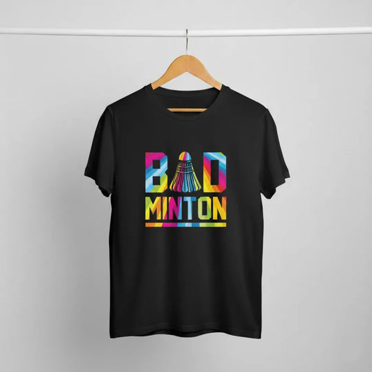 Bad Minton - Rainbow Badminton Shuttlecock Design T-Shirt