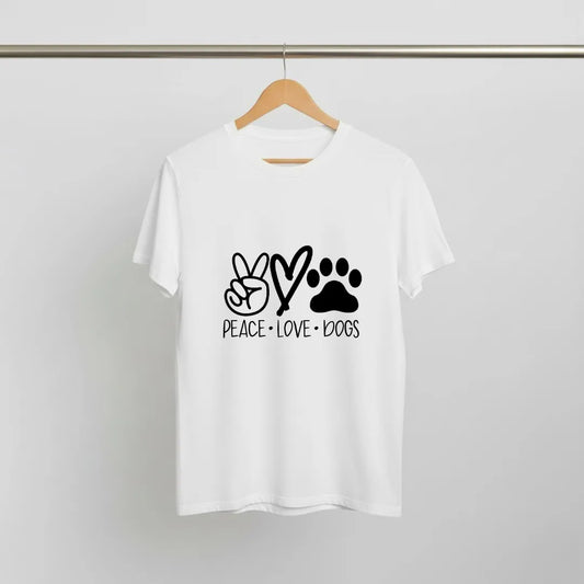 Peace Love Dogs Graphic T-Shirt Casual Style with Pet Lover Theme