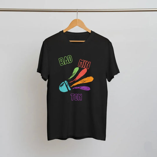 Colorful Bad Min Ton Shuttlecock Design T-Shirt