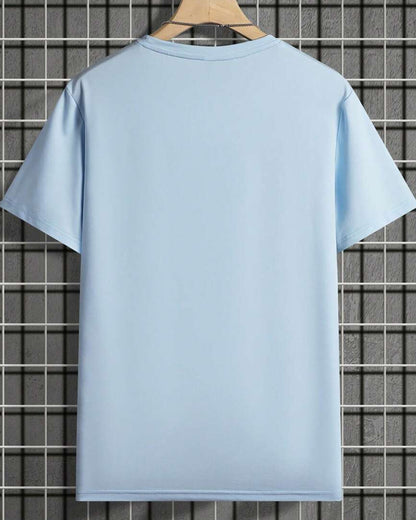 Scenic Mountain T-Shirt Asian Inspired Art on Light Blue Fabric
