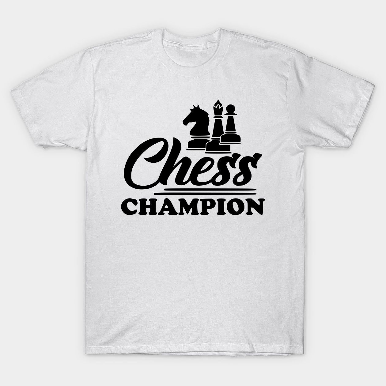 White T-Shirt For Chess Champion