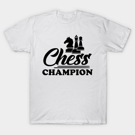 White T-Shirt For Chess Champion