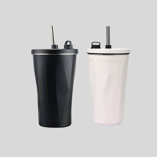 DK – stainless steel vacuum-insulated tumbler with a lid and a straw - 916