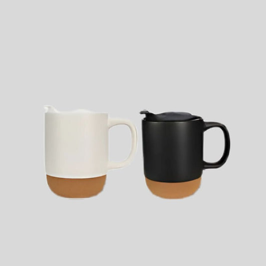 DK – cork base ceramic coffee mug with lid - 922